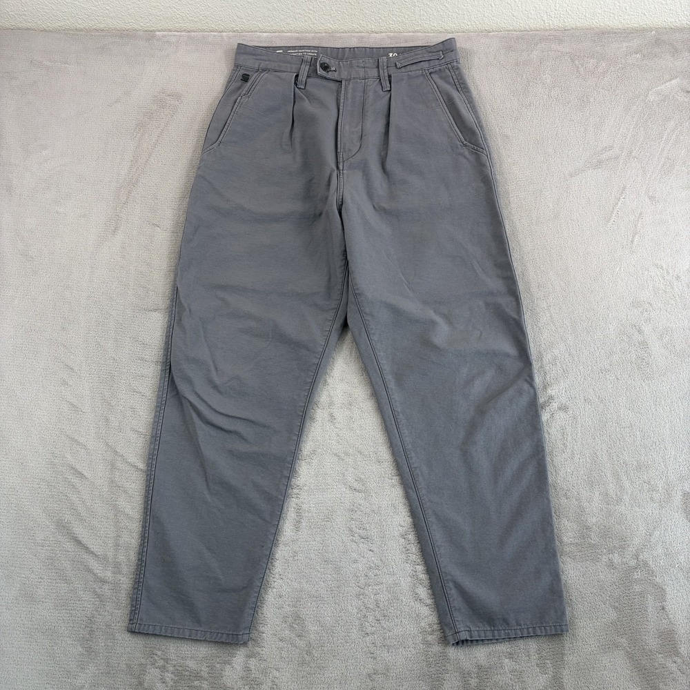 G-STAR RAW Worker Pleated Relaxed Chino Pants in Grey Men 30x27 (Tag 30x32)